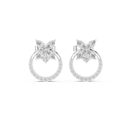 Zelvara Floral Circle Diamond Studs