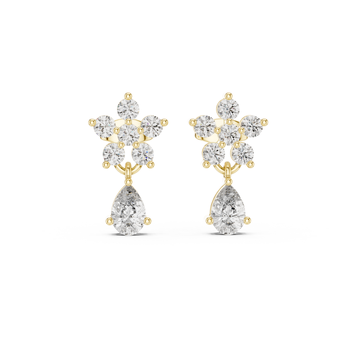 Virelle Floral Pear Drop Earring