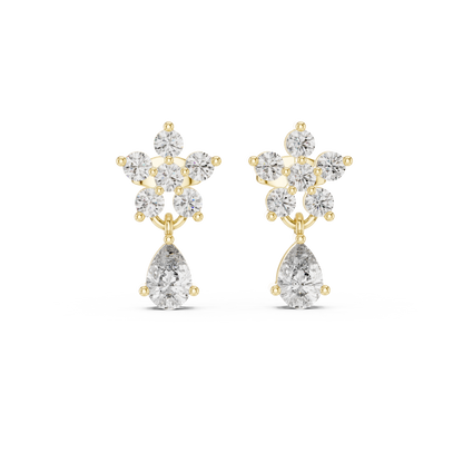 Virelle Floral Pear Drop Earring