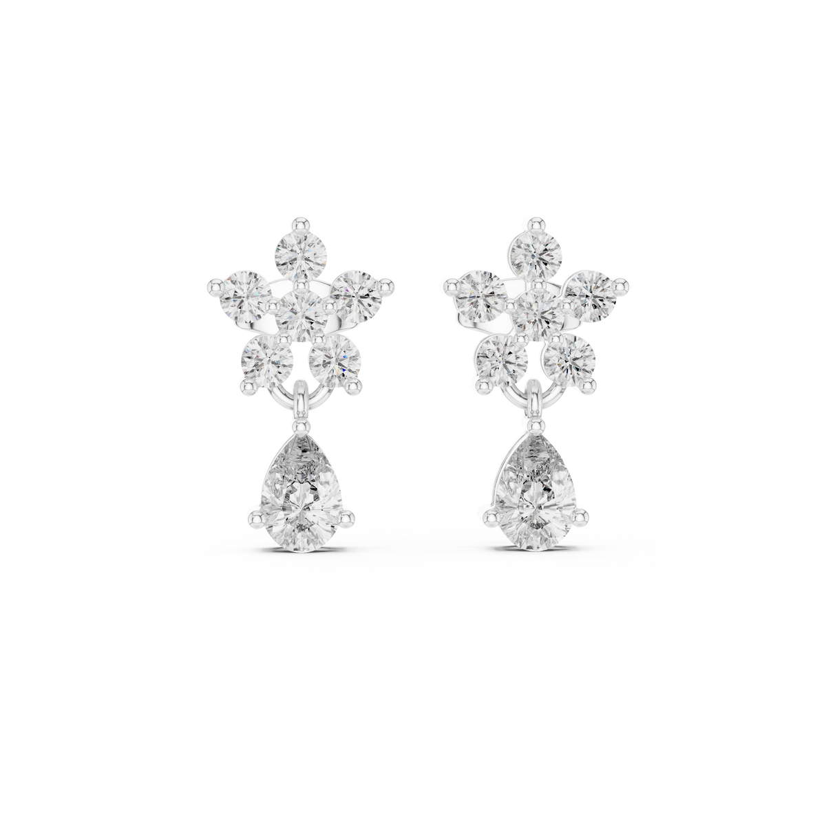Virelle Floral Pear Drop Earring