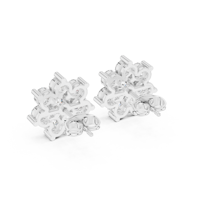 Elvessa Floral Diamond Cluster Studs