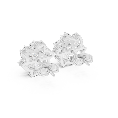 Zeloria Floral Diamond Cluster Studs