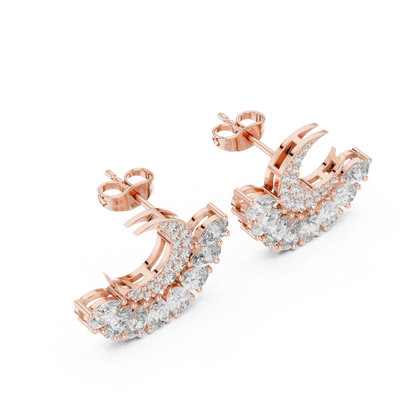 Selviora Crescent Bloom Diamond Studs