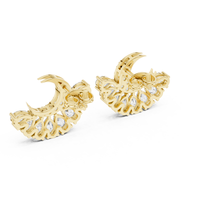 Selviora Crescent Bloom Diamond Studs