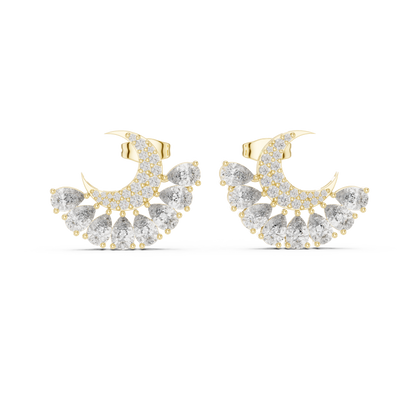 Selviora Crescent Bloom Diamond Studs