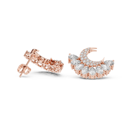 Selviora Crescent Bloom Diamond Studs