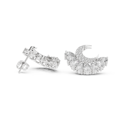 Selviora Crescent Bloom Diamond Studs
