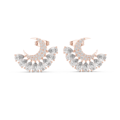 Selviora Crescent Bloom Diamond Studs