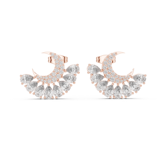 Selviora Crescent Bloom Diamond Studs