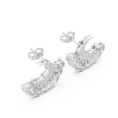 Selviora Crescent Bloom Diamond Studs