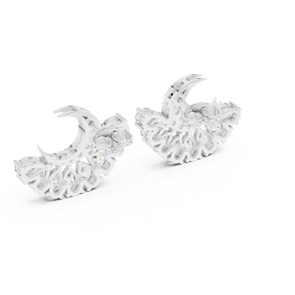 Selviora Crescent Bloom Diamond Studs