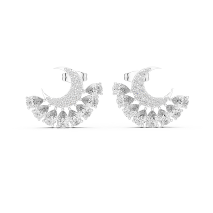Selviora Crescent Bloom Diamond Studs