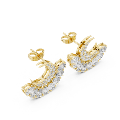 Selviora Crescent Bloom Diamond Studs