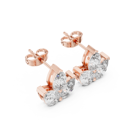 Elvaria Three Petal Diamond Studs
