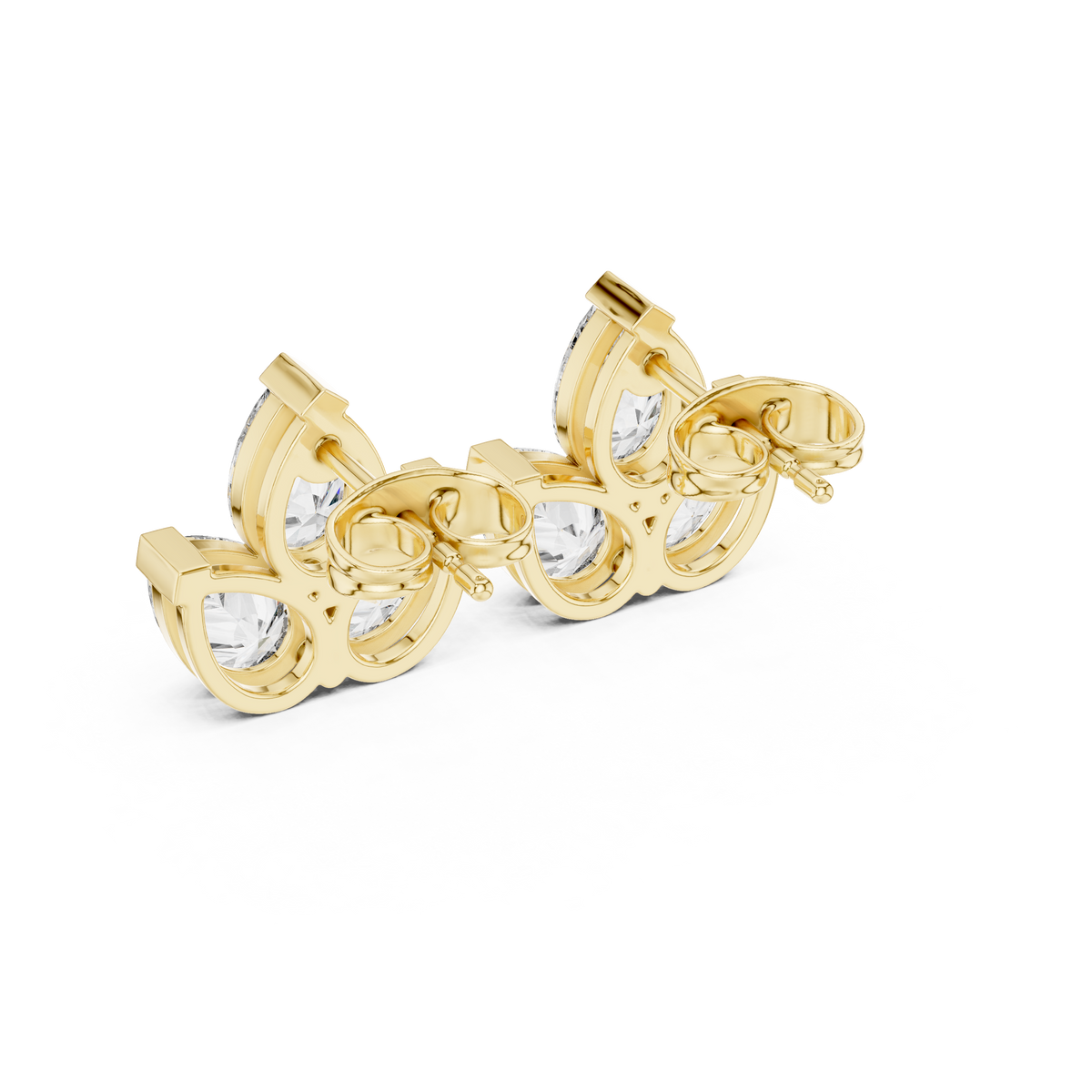 Elvaria Three Petal Diamond Studs