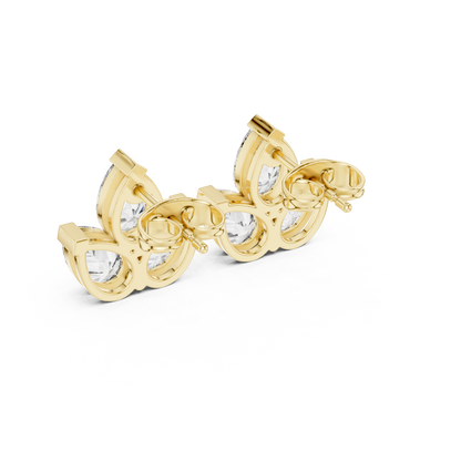 Elvaria Three Petal Diamond Studs