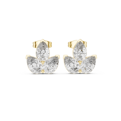 Elvaria Three Petal Diamond Studs