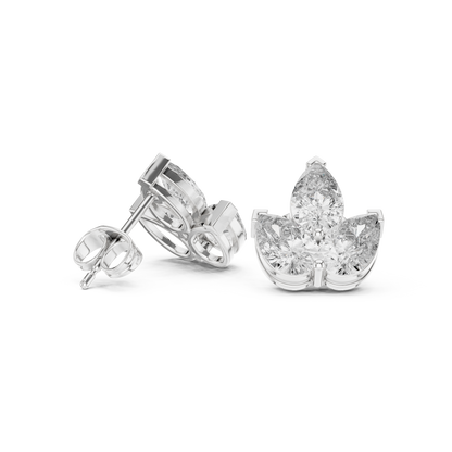 Elvaria Three Petal Diamond Studs