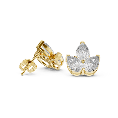 Elvaria Three Petal Diamond Studs