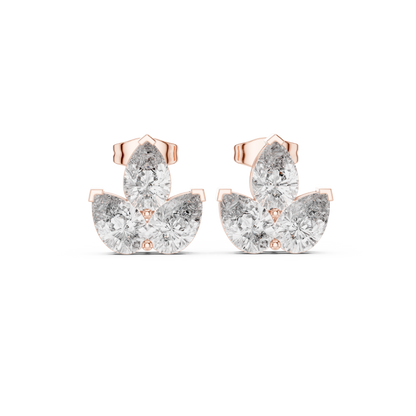 Elvaria Three Petal Diamond Studs