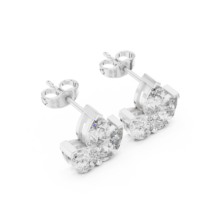 Elvaria Three Petal Diamond Studs
