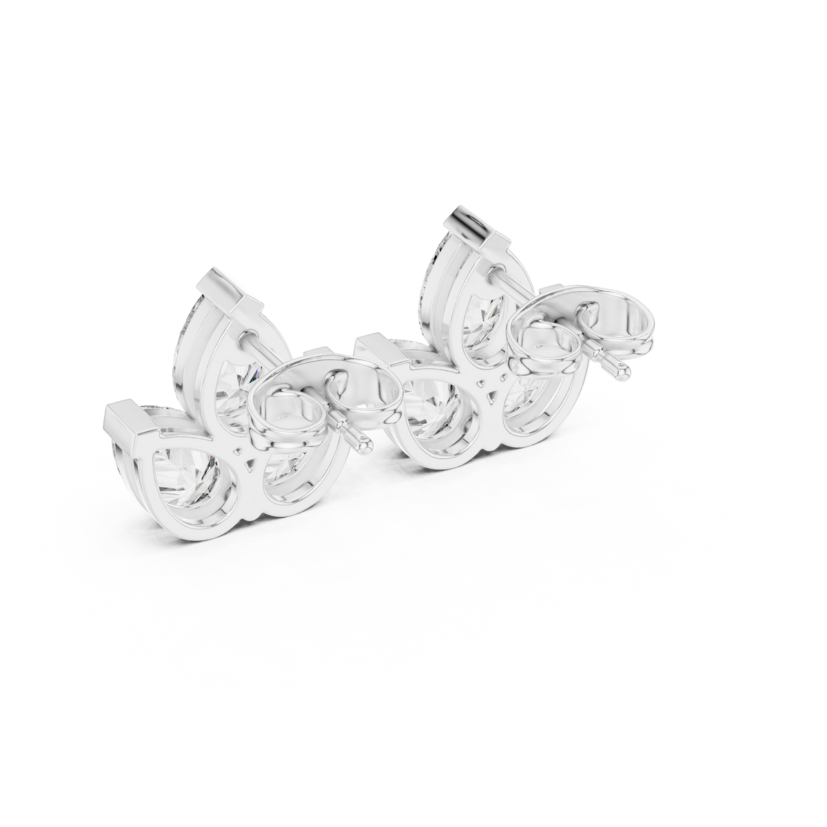Elvaria Three Petal Diamond Studs