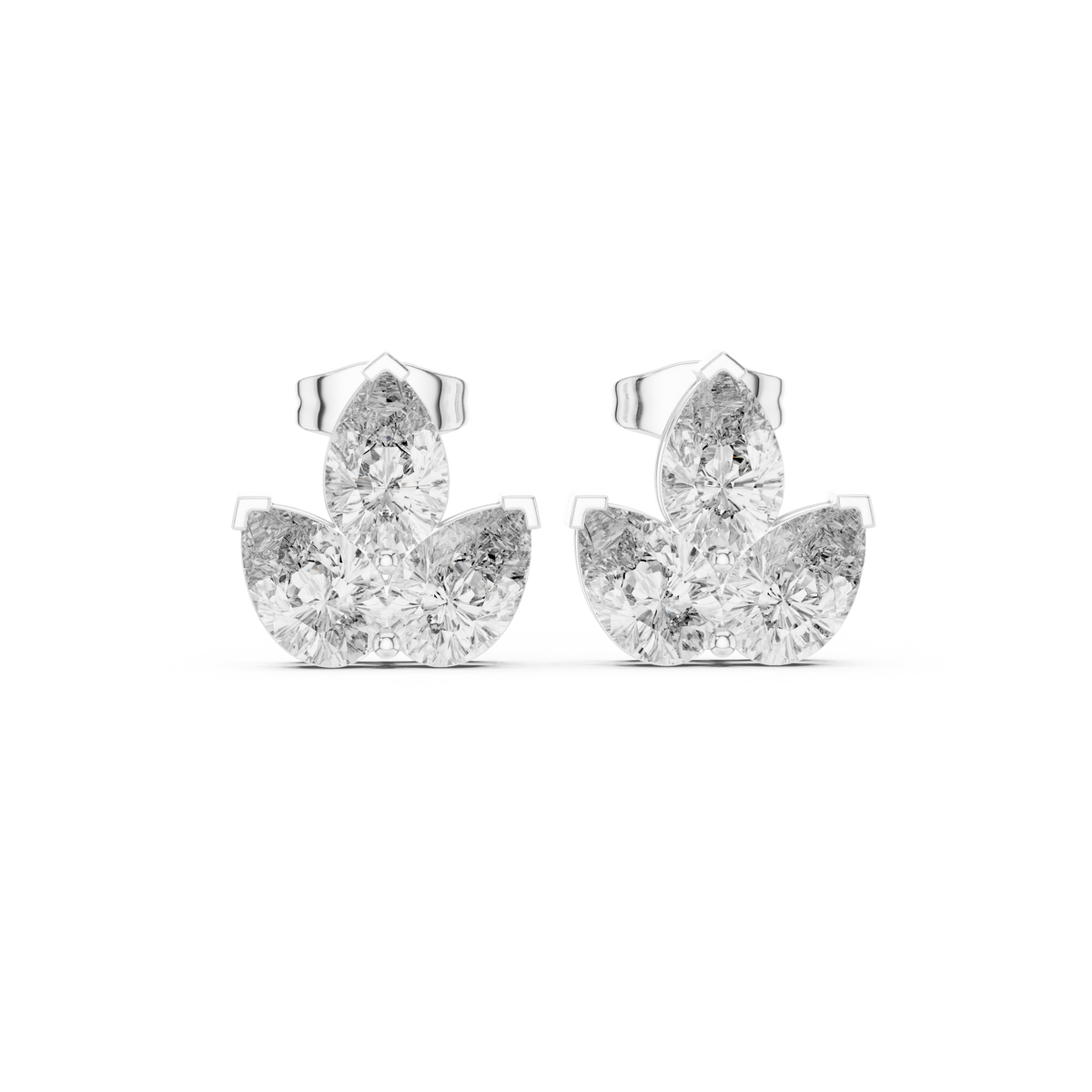 Elvaria Three Petal Diamond Studs