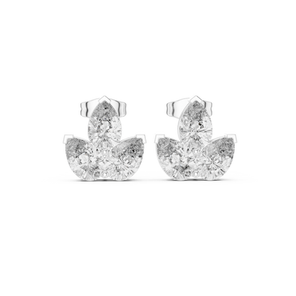 Elvaria Three Petal Diamond Studs