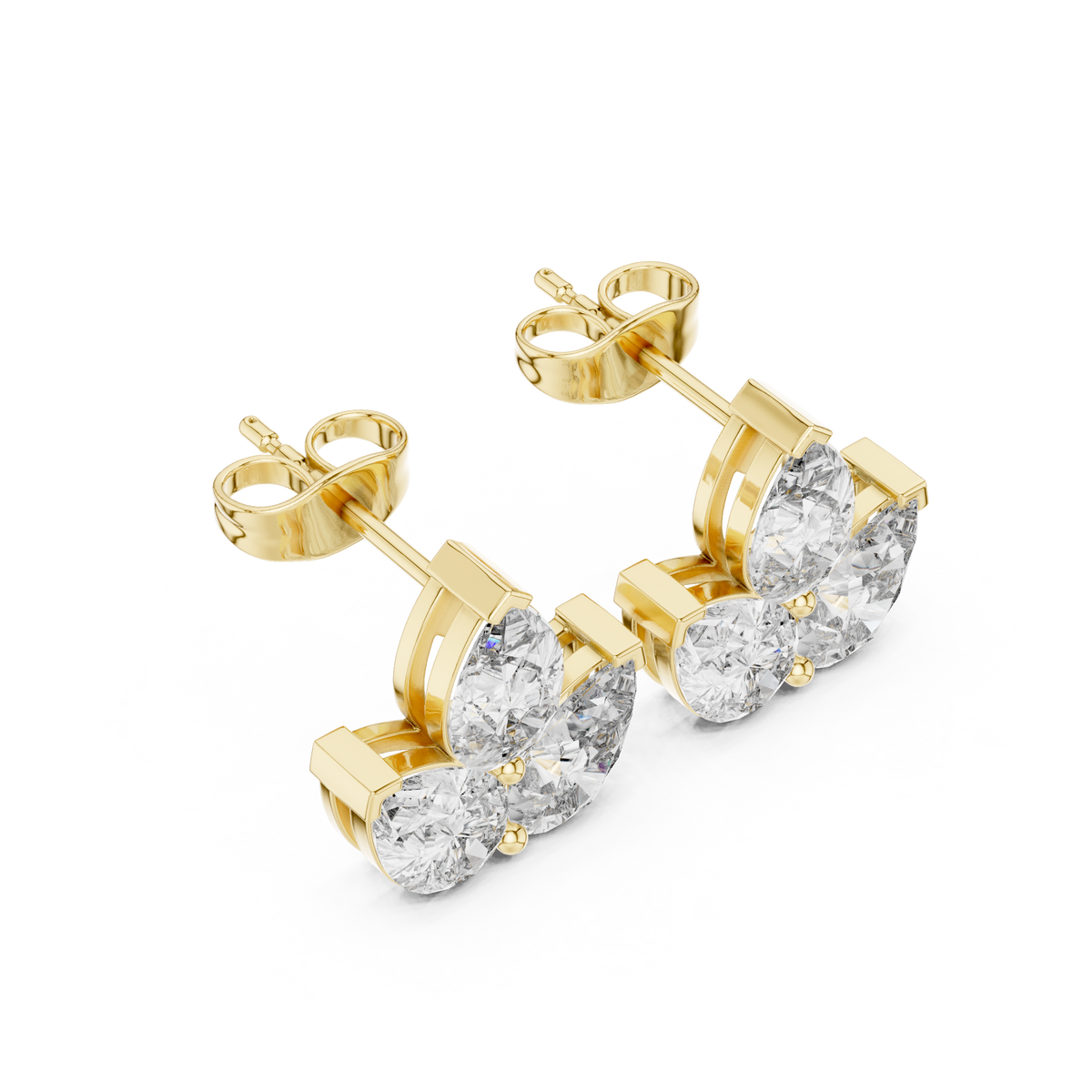 Elvaria Three Petal Diamond Studs