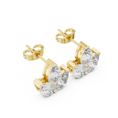 Elvaria Three Petal Diamond Studs