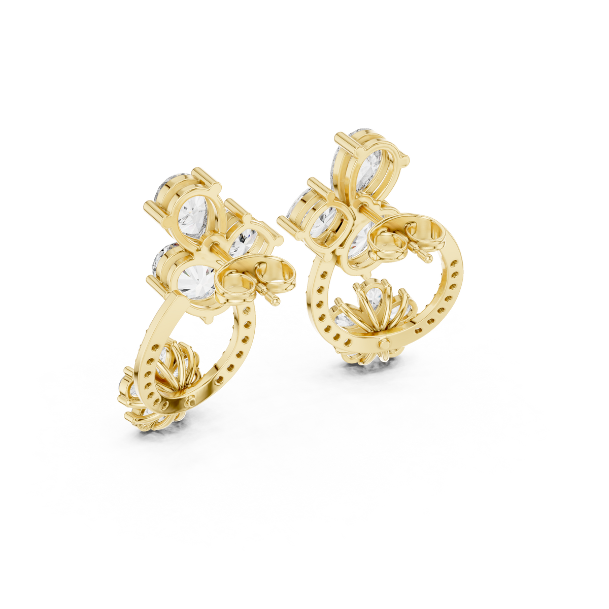 Elvara Floral Pavé Diamond Studs