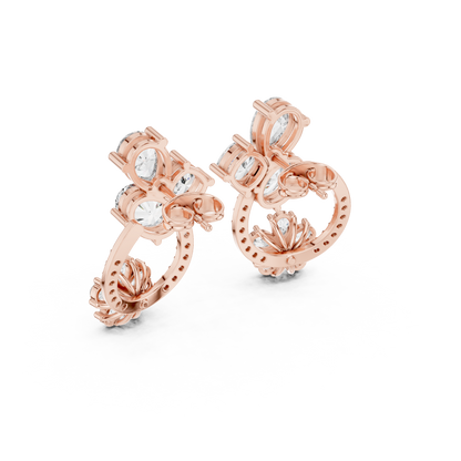 Elvara Floral Pavé Diamond Studs