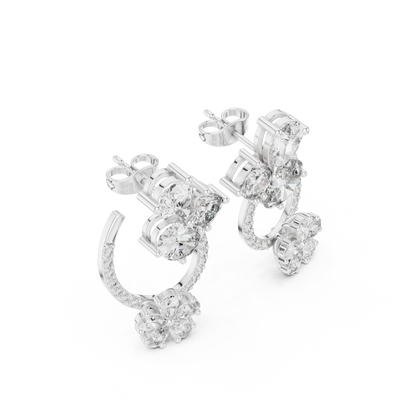Elvara Floral Pavé Diamond Studs