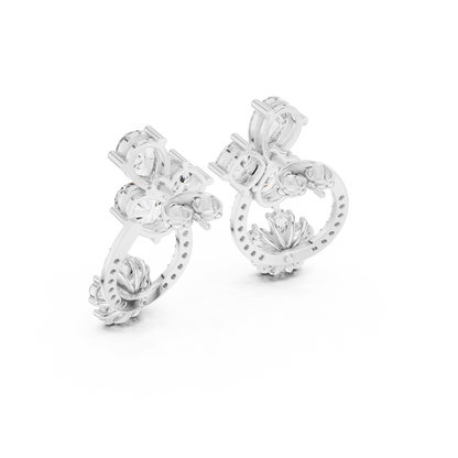 Elvara Floral Pavé Diamond Studs