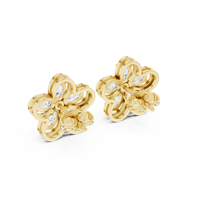 Elvanya Floral Diamond Bloom Studs