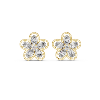 Elvanya Floral Diamond Bloom Studs
