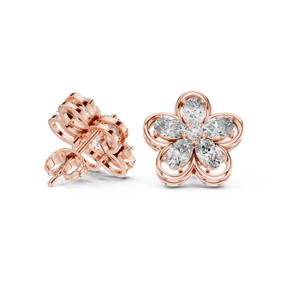 Elvanya Floral Diamond Bloom Studs