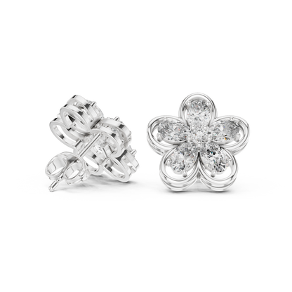 Elvanya Floral Diamond Bloom Studs