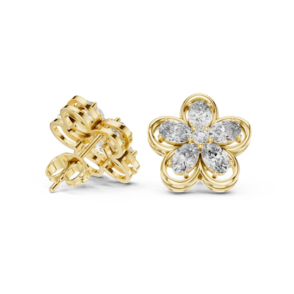 Elvanya Floral Diamond Bloom Studs