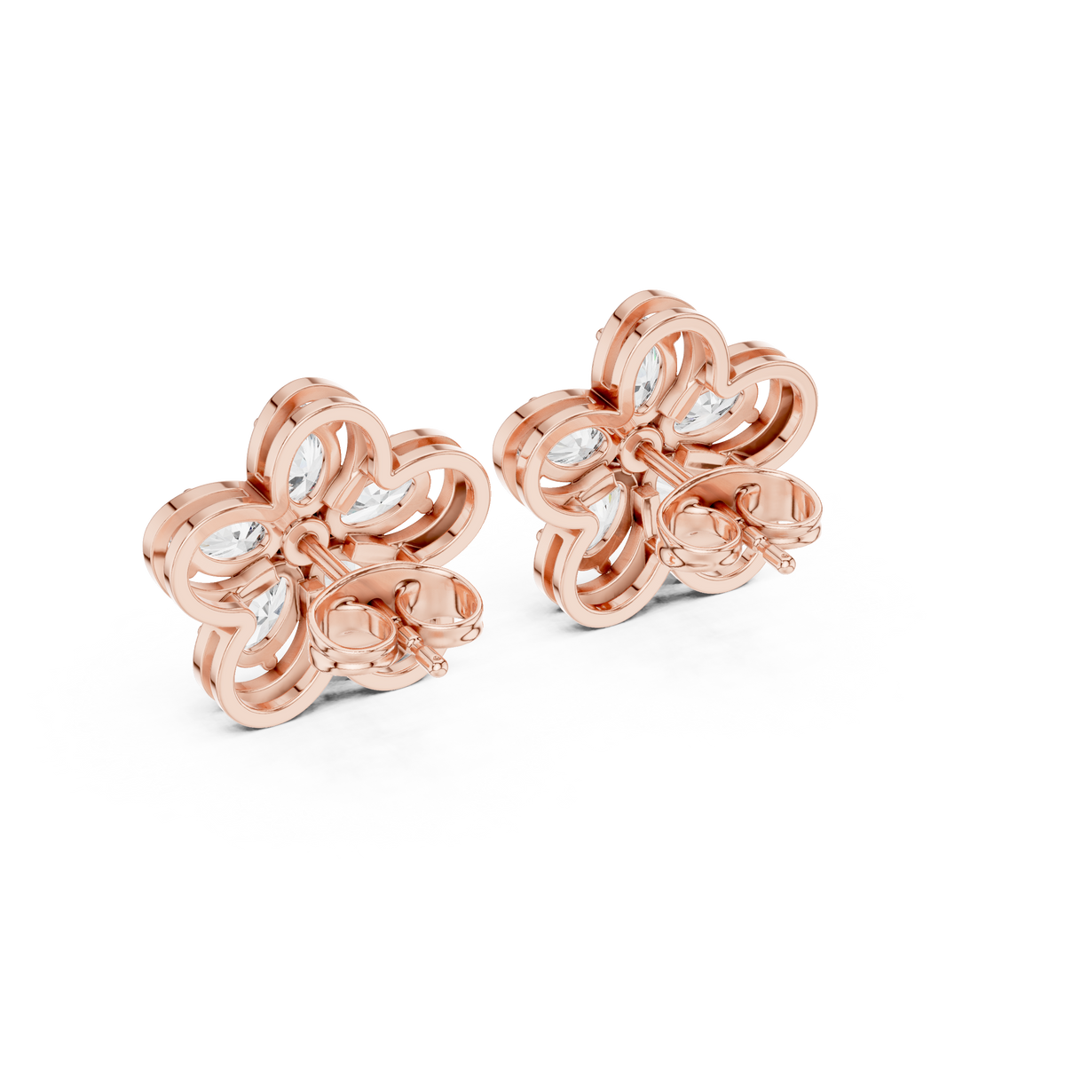 Elvanya Floral Diamond Bloom Studs