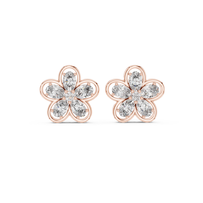 Elvanya Floral Diamond Bloom Studs