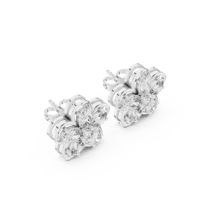 Elvanya Floral Diamond Bloom Studs