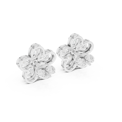Elvanya Floral Diamond Bloom Studs