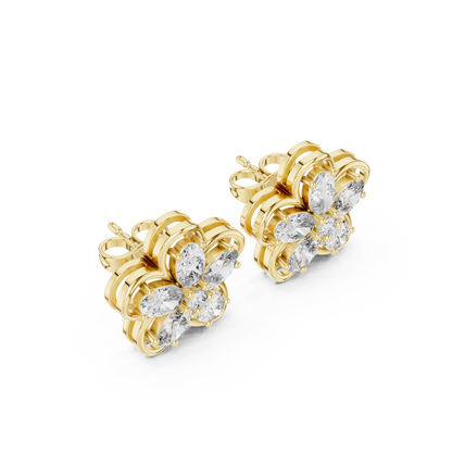 Elvanya Floral Diamond Bloom Studs