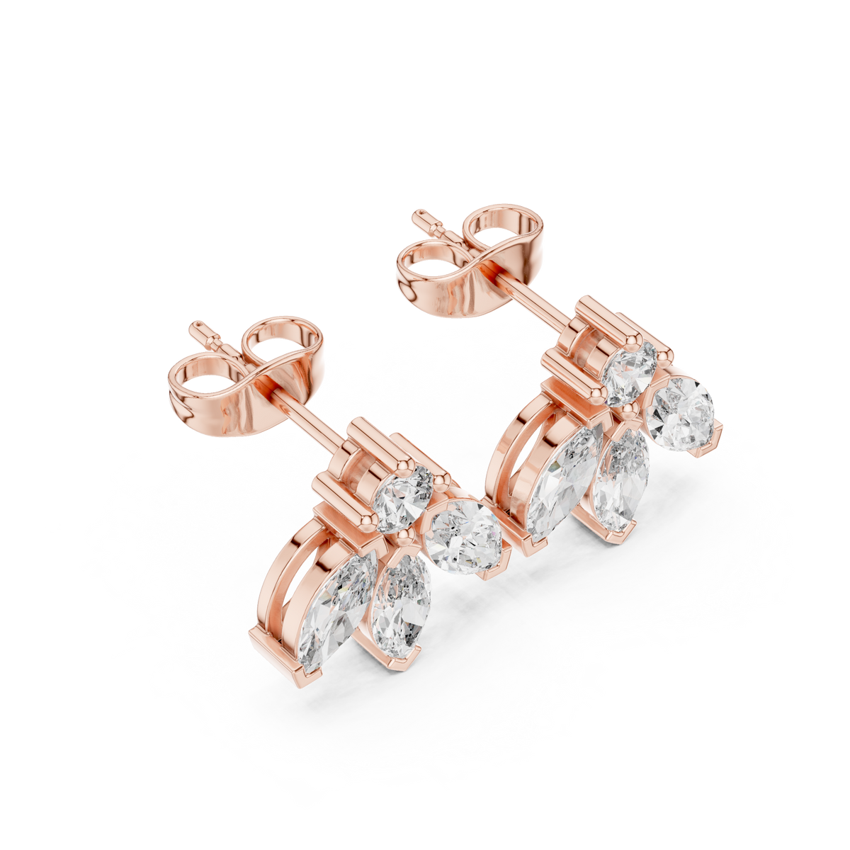 Varellia Marquise Floral Diamond Studs