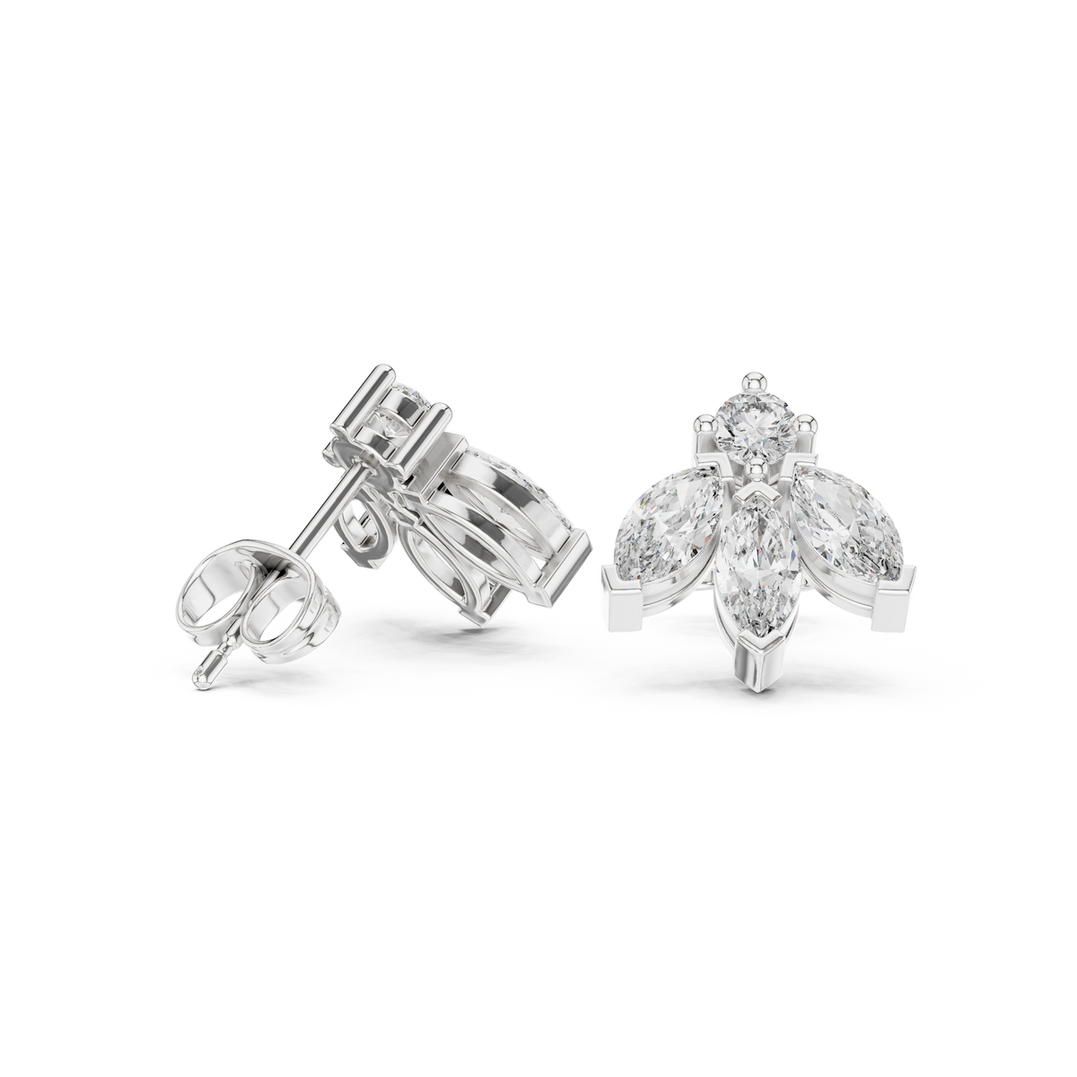 Varellia Marquise Floral Diamond Studs