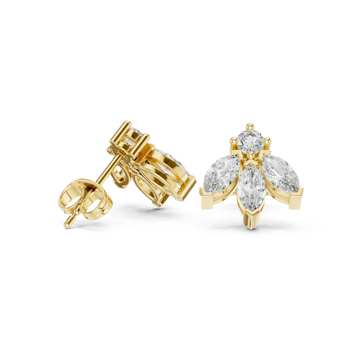 Varellia Marquise Floral Diamond Studs