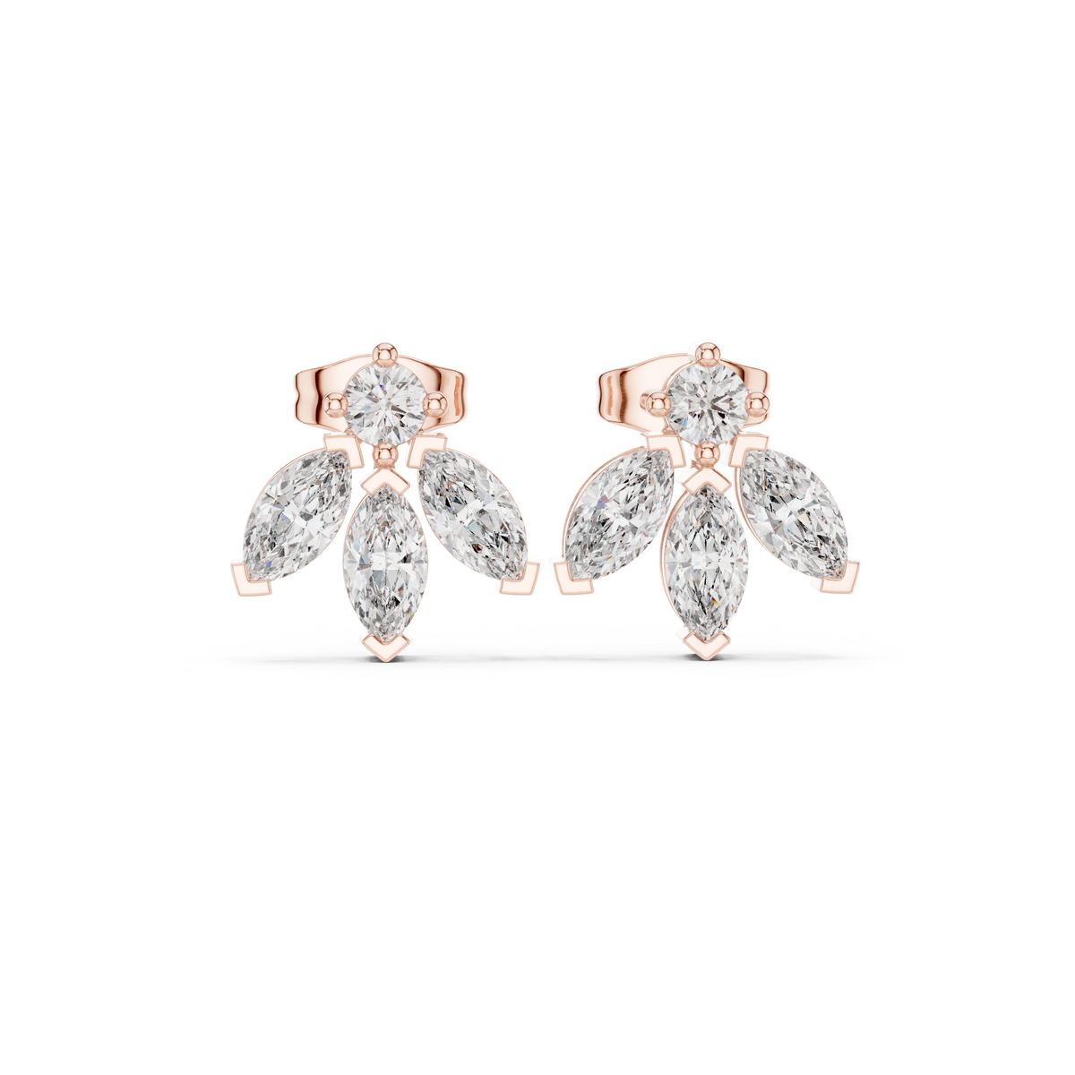 Varellia Marquise Floral Diamond Studs