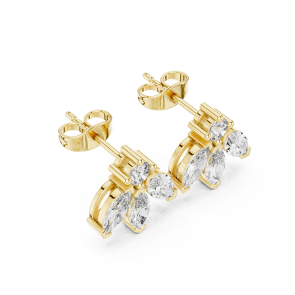 Varellia Marquise Floral Diamond Studs