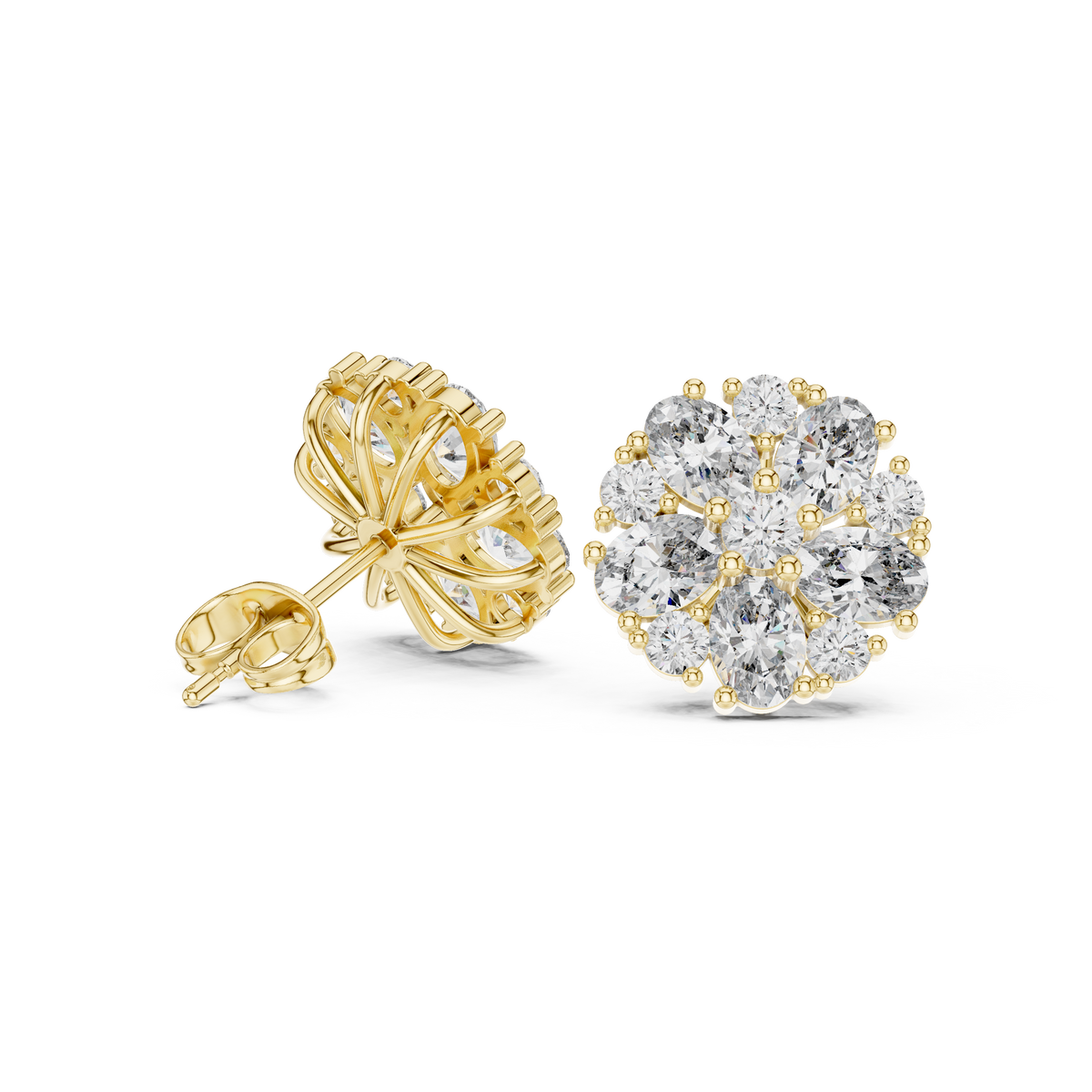 Avenyra Floral Diamond Bloom Studs